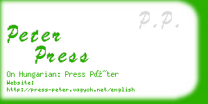 peter press business card